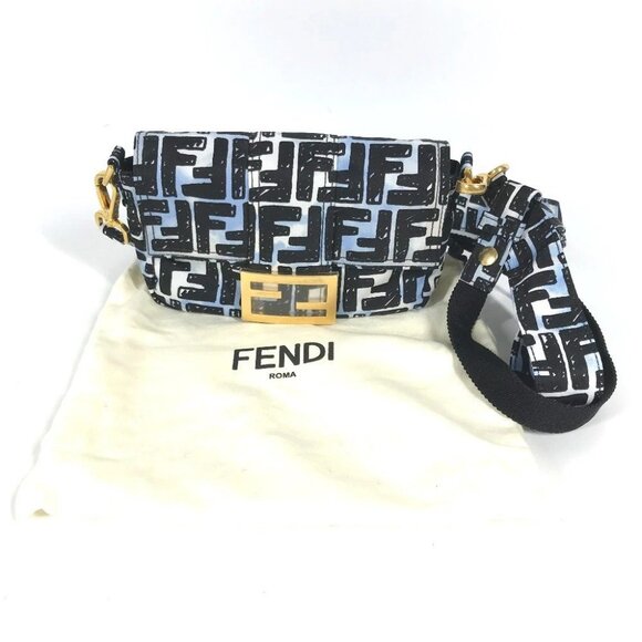 FENDI 8BR784 Joshua Vides Collab Zucca Baguette Mini 2WAY Shoulder Bag Unused - Picture 1 of 16